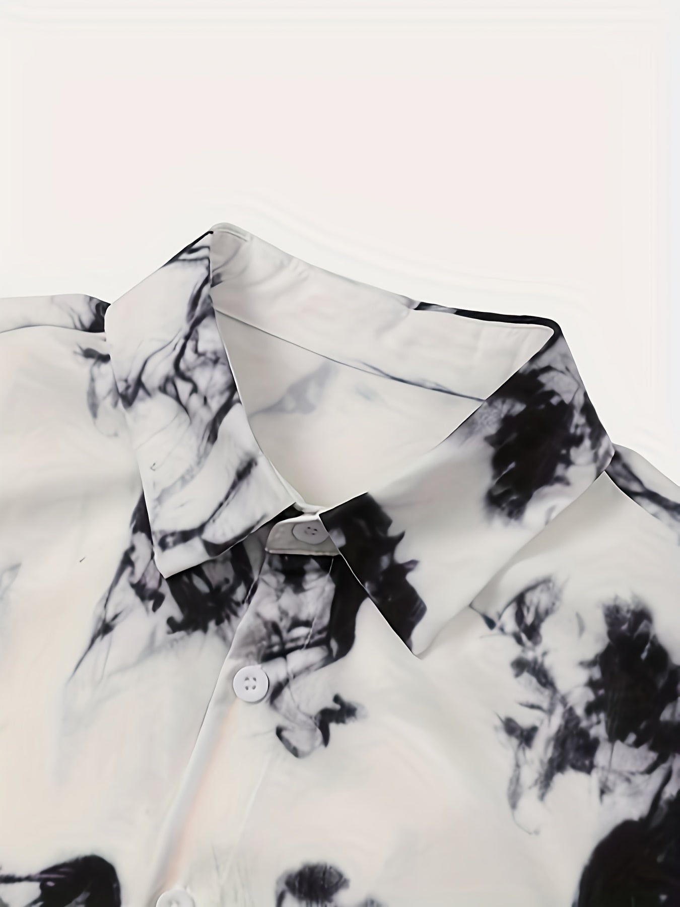 2pcs, Men'S Short-Sleeved Button- Collar Shirt, Print Pattern, Paired with Drawstring Shorts, Men'S Trendy Casual Daily Wea