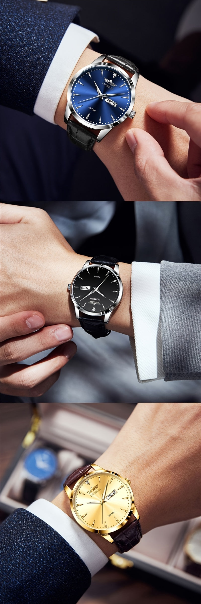 1pc New Men's Quartz Watch with Sunday Calendar and Night Light, Fashionable Wristwatch Ideal Choice for Relatives and Friends Birthday Gifts, Festive Gifts, Brand Electronic Movement Fully Automatic Business Watch