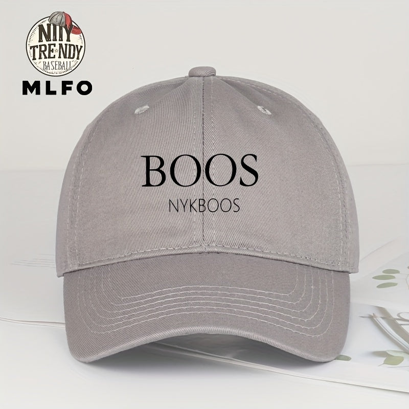MLFO Casual "BOOS NYKBOOS" Baseball Cap, Lightweight Polyester, Adjustable Fit, Curved Brim, Hand Washable, 5 Colors, with Thanksgiving and Father'S Day Prints