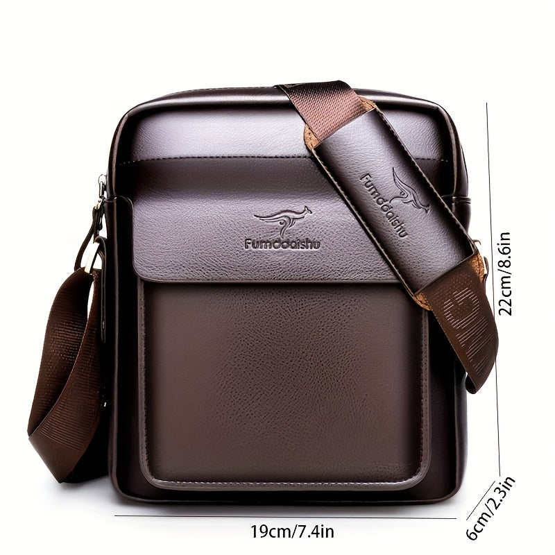 1pc Men's Business Crossbody Bag - Sleek Black with Magnetic Closure, Adjustable Shoulder Strap for Work, Travel & Outdoor - Durable & Stylish Design, Work Accessory | Texture, Purse Crossbody