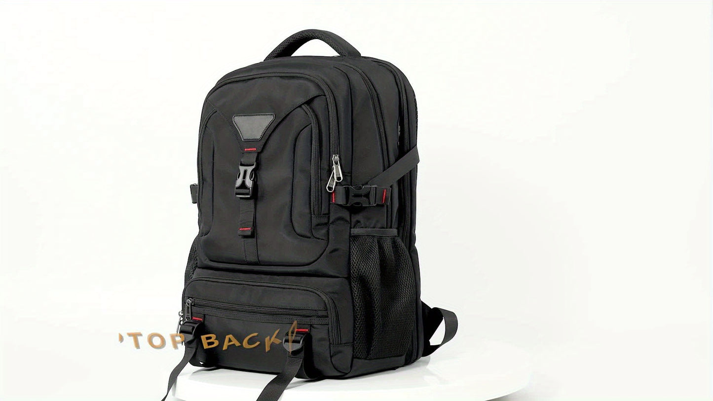 NUBILY 17.3-Inch Men'S Laptop Backpack, 50L Travel Pack, Large Work Backpack for School, College, Business - Non-Food Contact, Black Oxford Fabric with Mesh Windows, Zipper Closure, TSA-Compliant, College Backpack | Sleek Bac