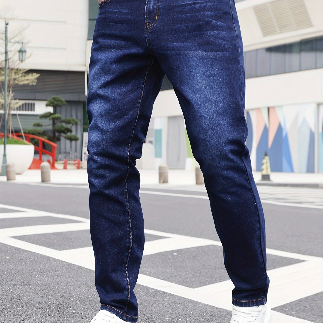 Men's Slim Fit Jeans - Rayon Blend, Stretch Denim, Solid Color, Machine Washable, Everyday Denim|Slim Fit Jeans|Rayon Blend Denim