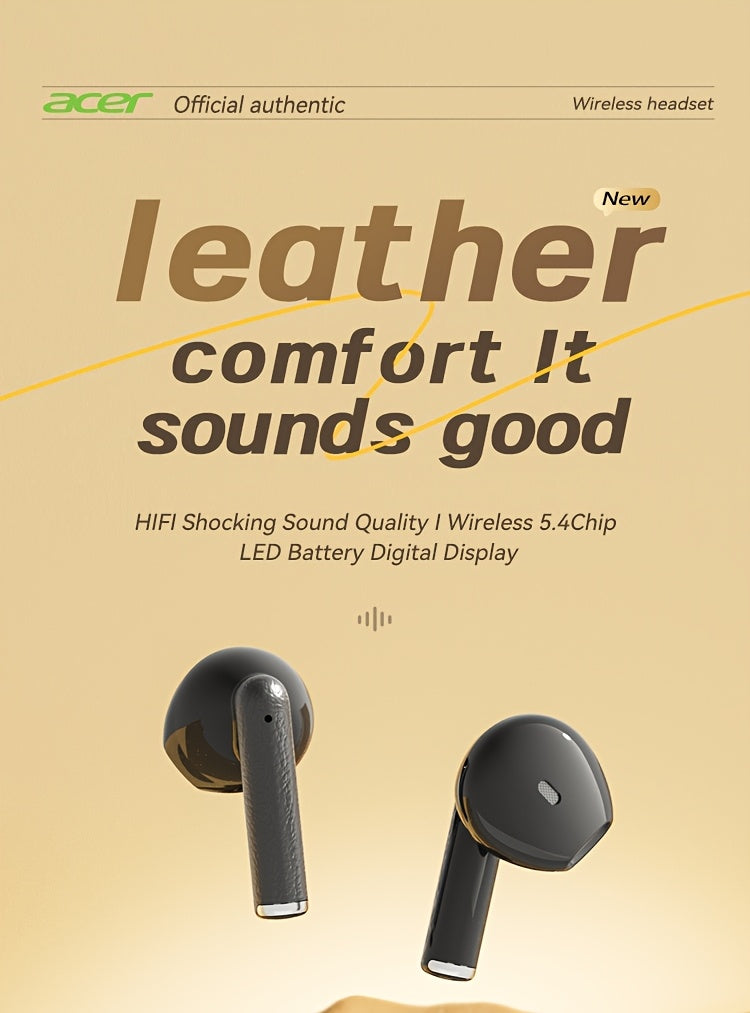ACER TWS Wireless Earbuds with Deep Bass & Noise Cancellation, Long-Lasting Comfort, HIFI Sound, Touch Controls, Fast Delivery, Compatible with Phones/Tablets/Laptops, Ideal for Running, Music, Business, and More, Wireless Ea