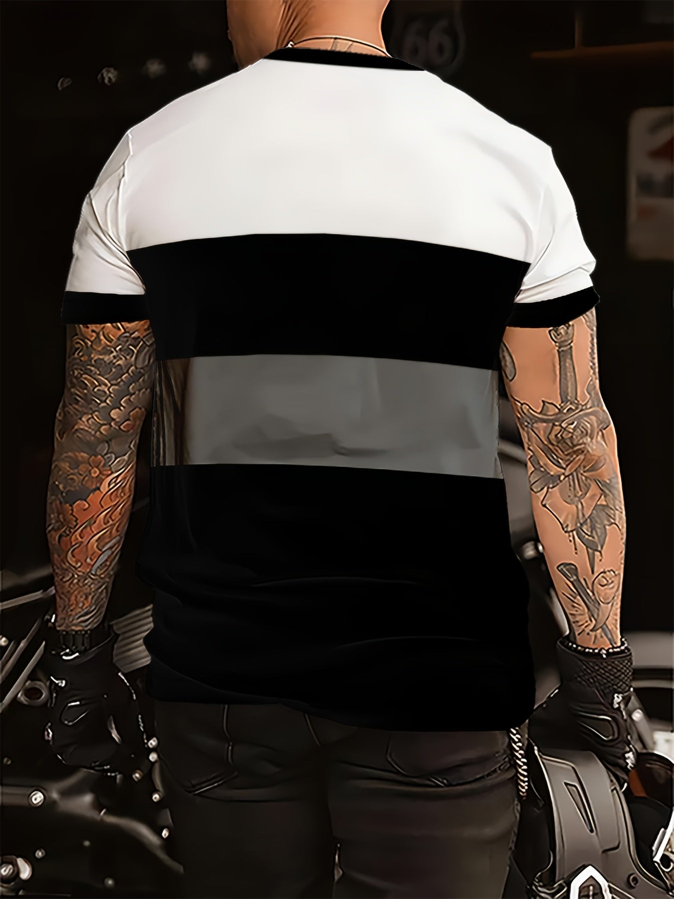 Men'S Stylish Casual T-Shirt - 100% Polyester, Crew Neck Short Sleeve, Machine Washable, Comfortable All-Season Wear | Smooth Texture Fabric