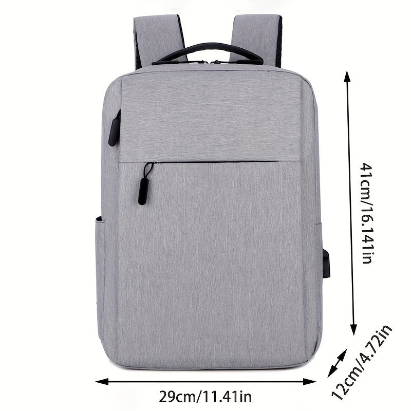 1pc Large Capacity Travel Backpack - Heavy-Duty Oxford Fabric Laptop Backpack with Multiple Compartments, Adjustable Padded Shoulder Straps & Front Zipper Pocket - Business, College, Commute Backpack - Ideal Gift for Professi