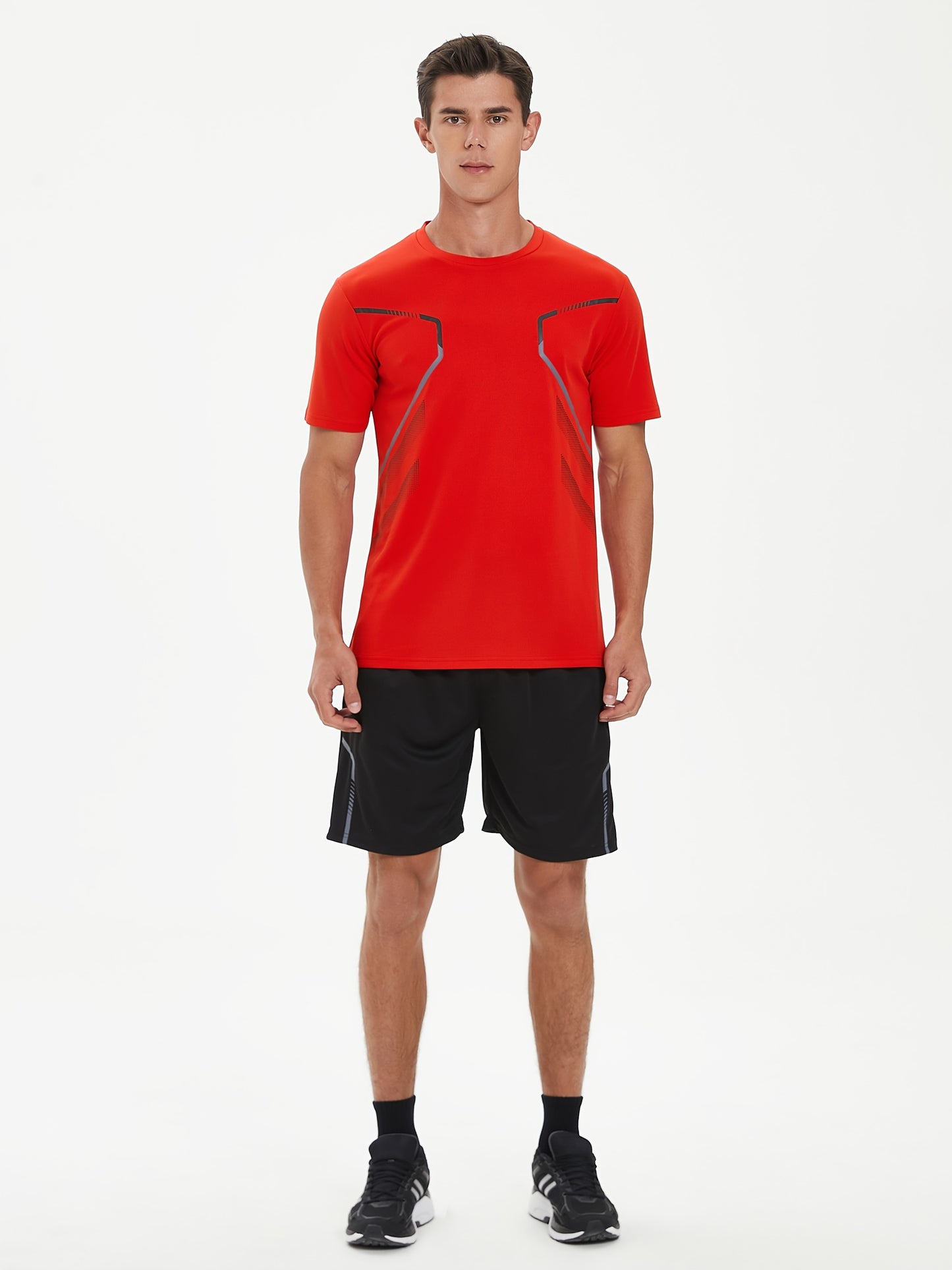 Men'S Lightweight Running Set - Breathable, Quick-Dry Athletic Wear with Zipper Pockets, Ideal for Outdoor Fitness & Training, Casual Sportswear|Casual Sportswear, Athletic Wear