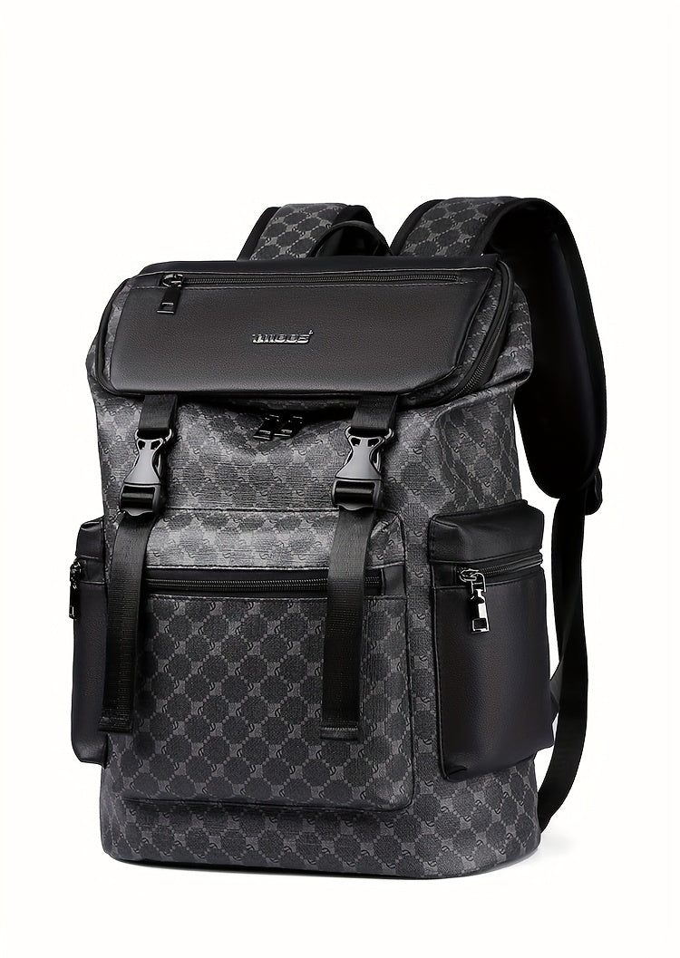 Men'S Stylish Black Backpack with Shark Graphic - Lightweight, Large Capacity, Multi-Functional Shoulder Bag for Travel, Commuting, School - Durable PVC Material, Sports & Fitness Design, Backpack for Travel