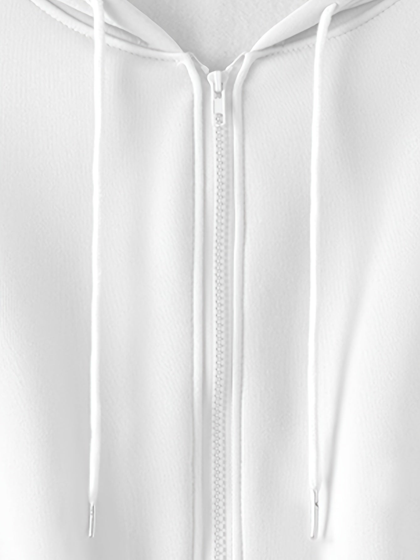 Zip Up Cropped Drawstring Hoodie, Casual Long Sleeve Sweatshirt For Spring & Fall, Women's Clothing