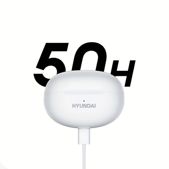 HYUNDAI 2024 Earbuds - High-Resolution Sound Quality, Dual AAC & SBC Decoding, New 5.3 Chip for Enhanced Connectivity, Intelligent Noise Cancellation, Smart Control, Comfortable Fit, Long Battery Life, Auto-Pairing, and Clear