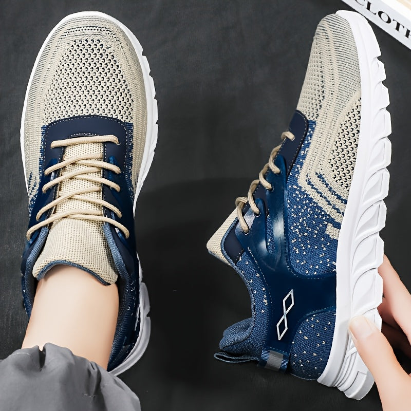 Men's Spring Collection Athletic Footwear - Breathable Mesh, Lace-Up, Fashionable for Outdoor Activities & Daily Use