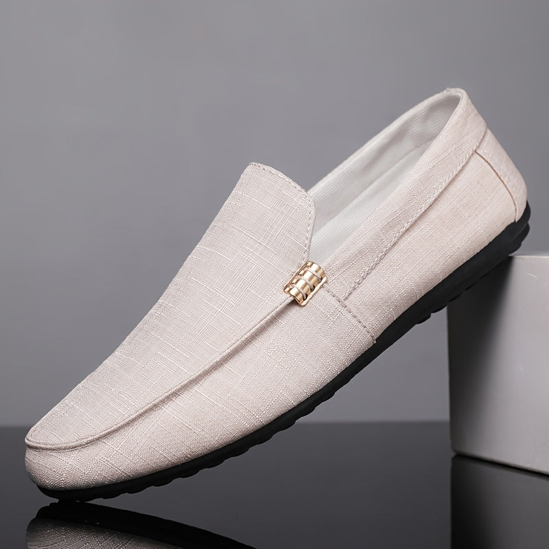 Men's Slip-On Casual Sneakers - Breathable Upper, EVA Cushioned Insole & Durable PU Sole - Low-Top Round Toe Design for All-Season Outdoor Hiking, Daily Wear & Leisure Activities, Allseason Shoes | Stylish Slipons | Fabric Li