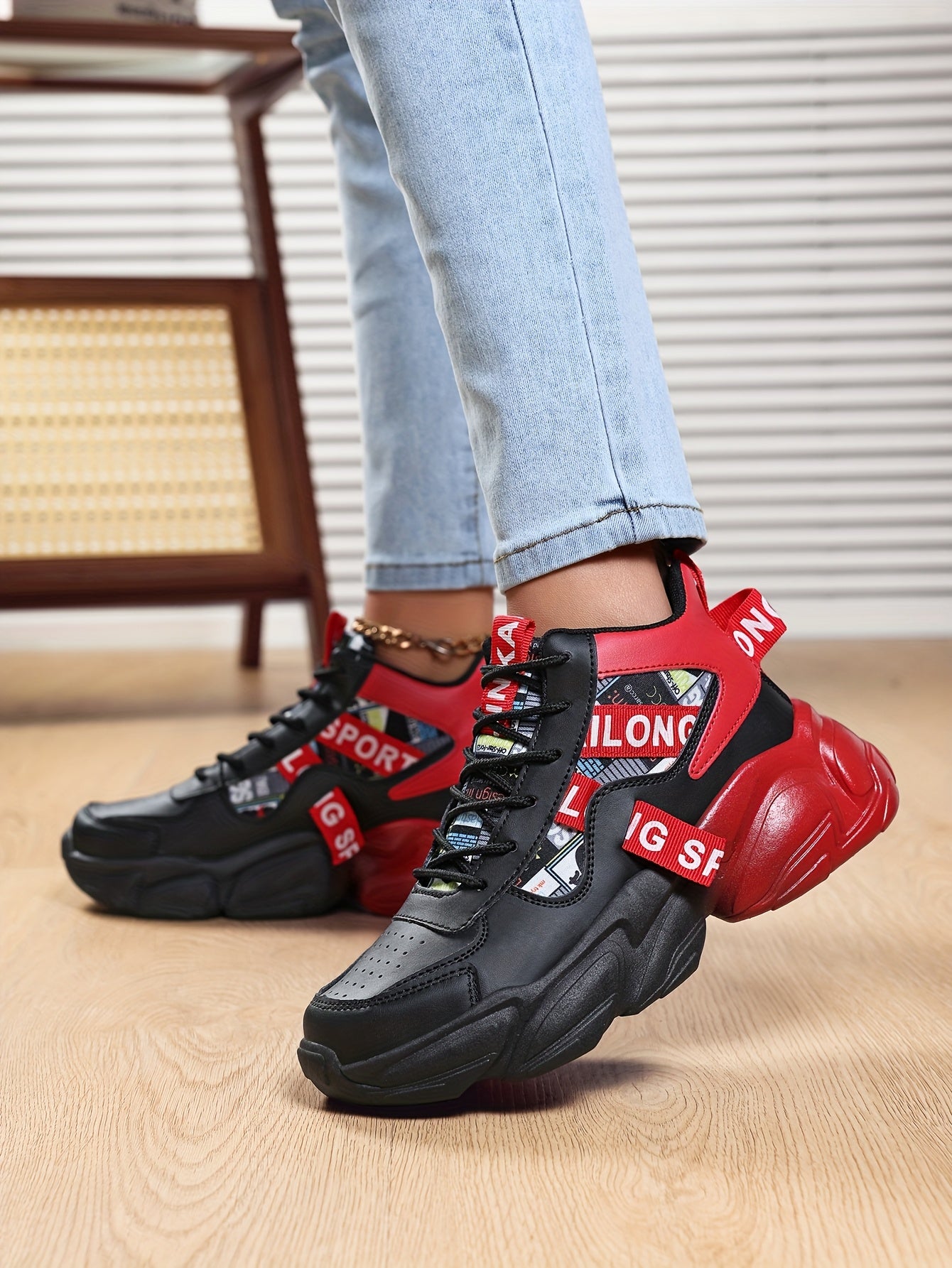 Women'S High-Top Plaid Skate Sneakers - Lightweight, Non-Slip, Shock-Absorbing Sneakers with EVA Sole, Synthetic Faux Leather Upper & Fabric Lining for All-Season Sports and Casual Wear, Casual Sneakers | Stylish Lace-Up Shoe