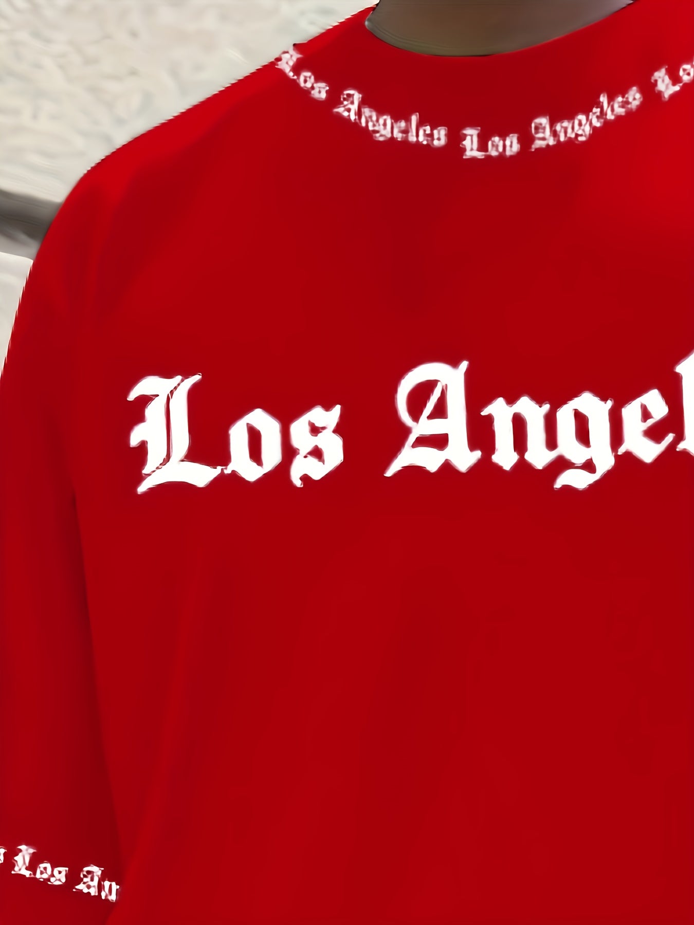 Men'S Los Angeles Graphic Print Casual Sportswear Set - Breathable Summer Short Sleeve T-Shirt & Drawstring Shorts with Pockets, Regular Fit, Crew Neck, Comfortable & Stylish for Casual Attire, Leisure Clothing | Trendy Sport