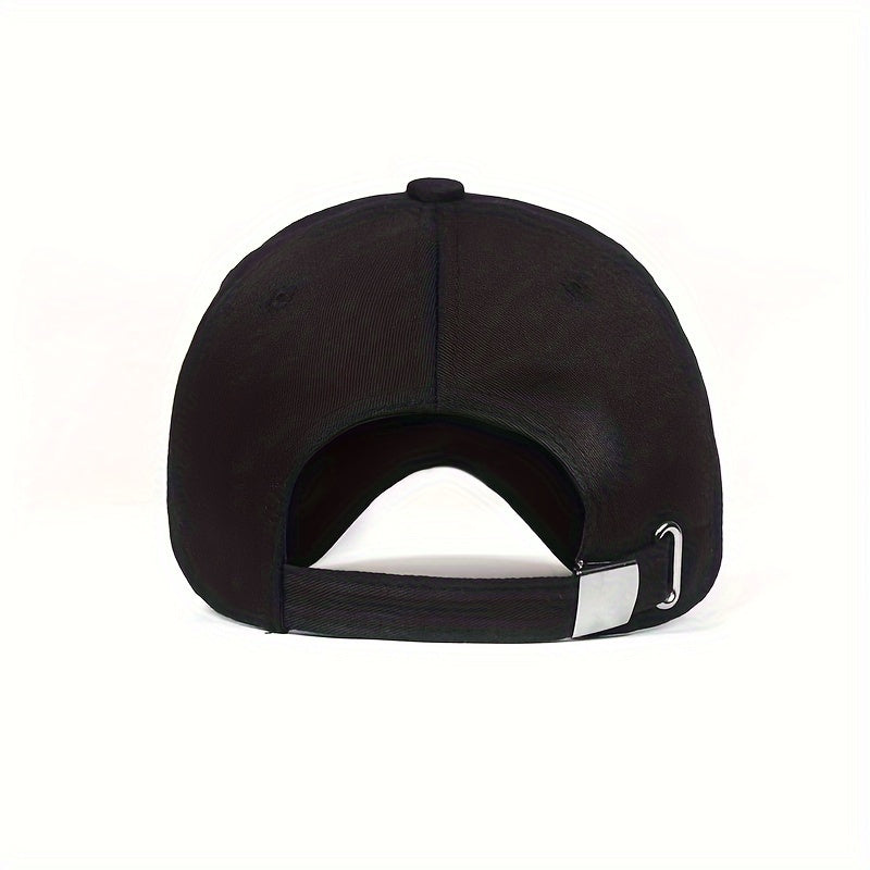 NY Embroidered Baseball Cap - Stylish Black Polyester Hat with Golden "NY" Design, Perfect for Spring & Fall Sports and Casual Wear, Casual Headwear | Embroidered Cap | Polyester Cap
