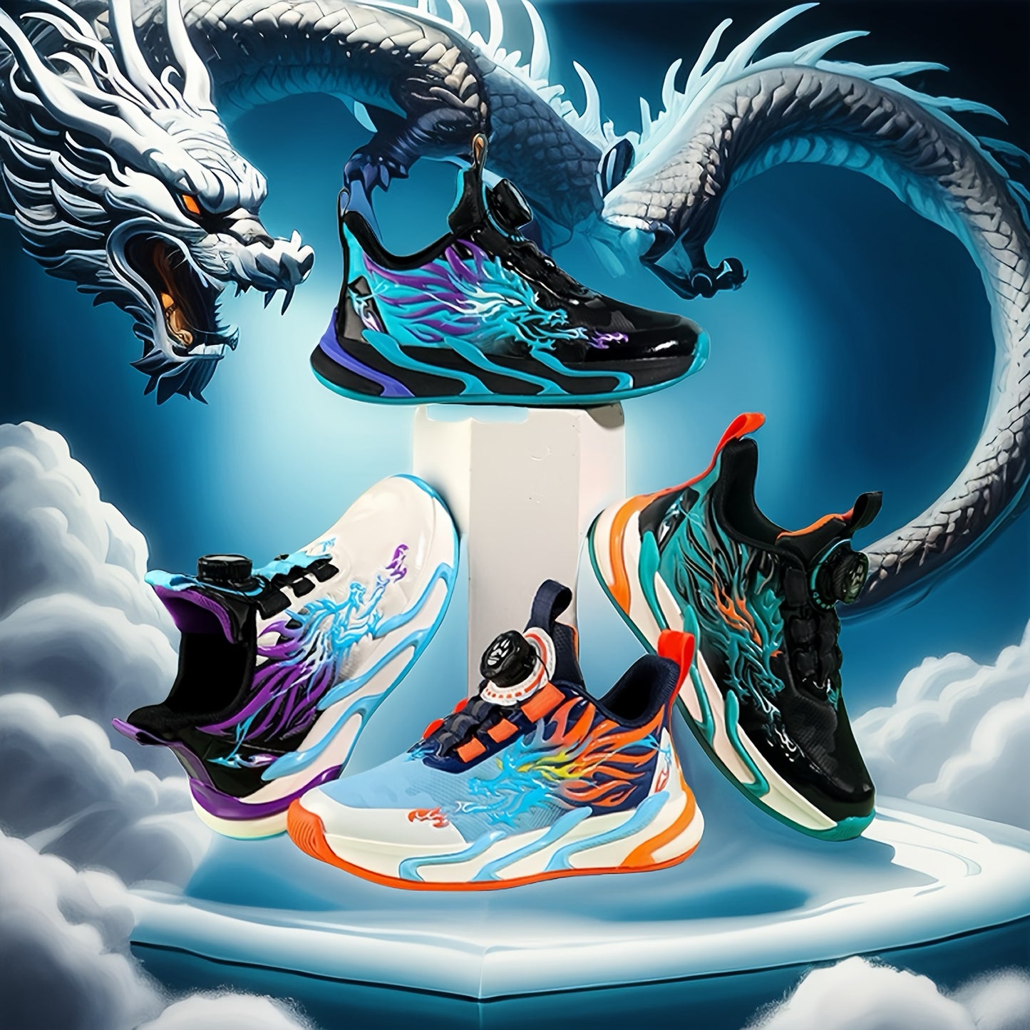 Youth Rotary Buckle Striped Cross-Training Sneakers - Low Top PU Upper, Fabric Inner, PVC Sole, Fabric Insole for Ages 14 and Under - Stylish Fitness Running Shoes for