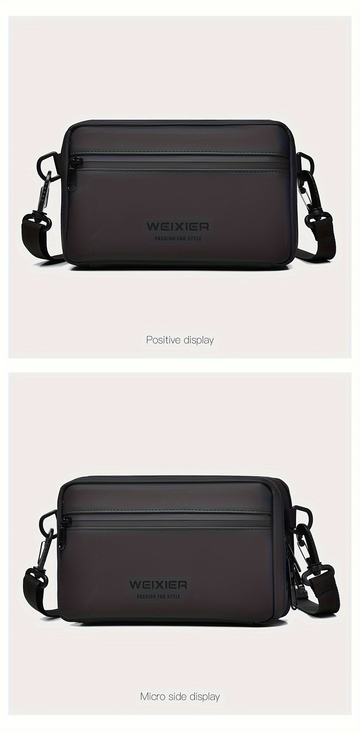 WEIXIER Unisex Fashion Messenger Bag, Shoulder Satchel with Detachable Strap, Polyester Lined, Business Briefcase for Commuting & Outdoor, Ideal Gift for Husband Or Boyfriend