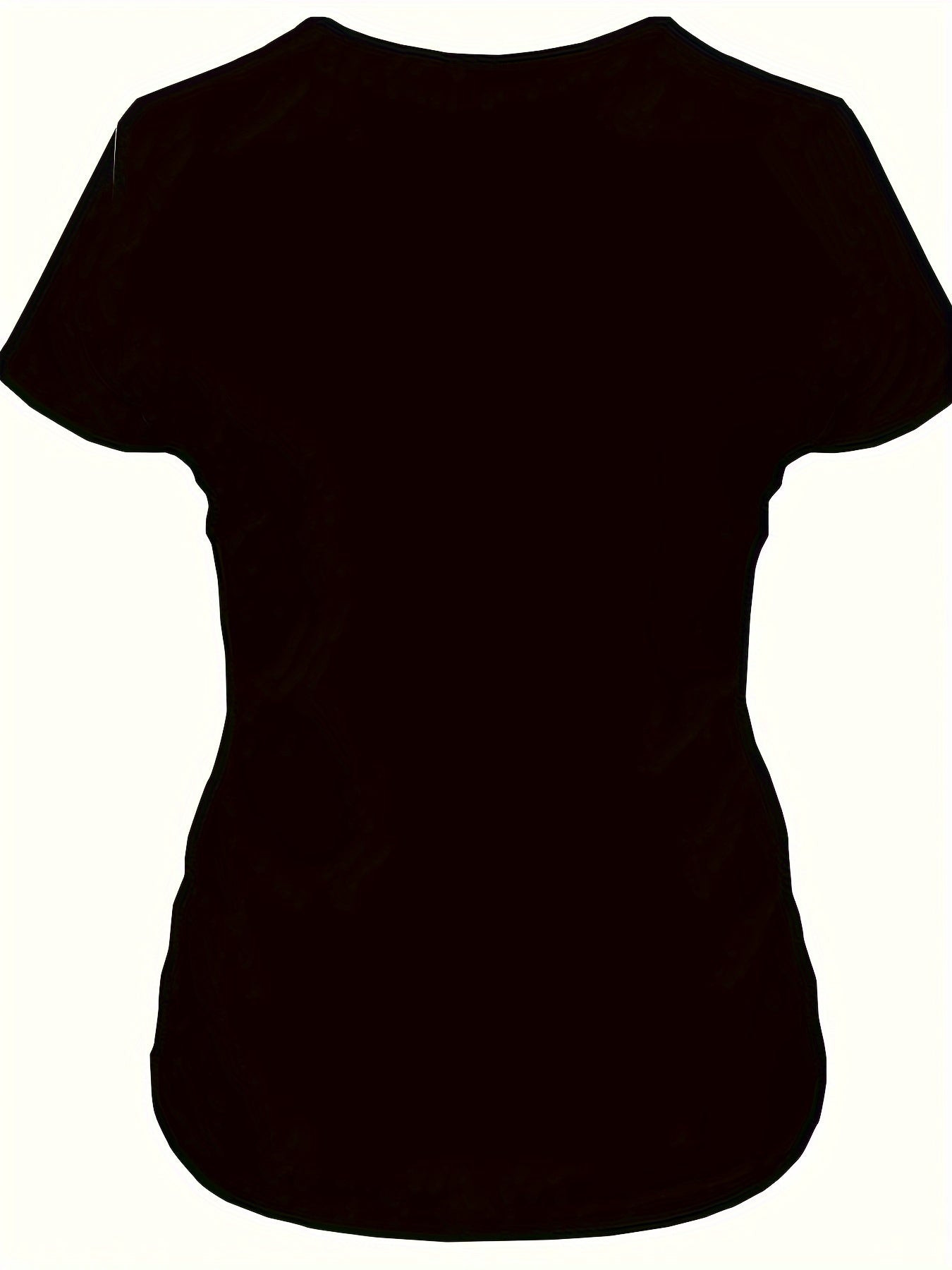 Women's Casual Sport T-Shirt, Round Neck, Heart And Happy Print, Short Sleeve, Soft Knit