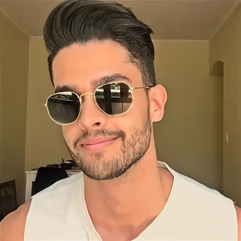 Vintage Multifaceted Fashion Glasses, Y2K Style Metal Eyewear for Men And Women