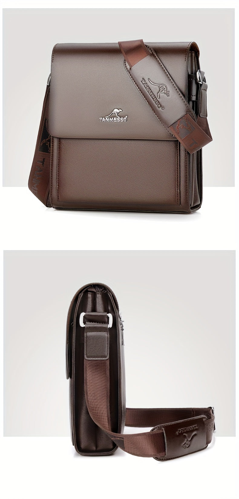 Double layered design Men's bag shoulder bag crossbody bag business bag Men's bag casual backpack small bag trendy bag suitable for travel and work