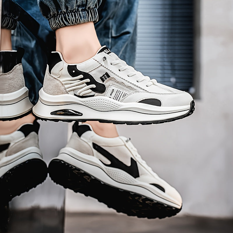 Popular New Fashionable Thick-Soled Sports Shoes for Men, Breathable, Wear-Resistant, Non-Slip, Lightweight Running Shoes, Casual Versatile