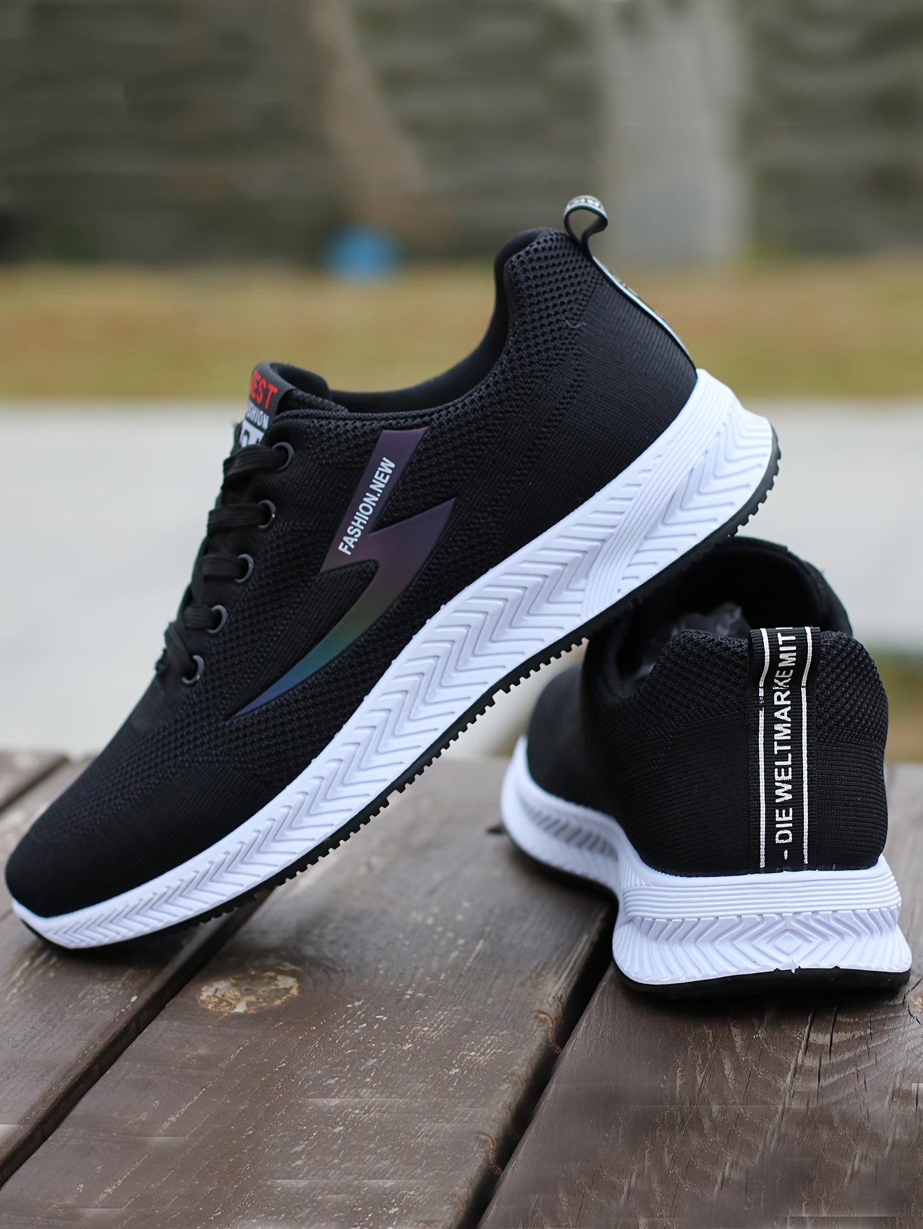 Breathable Men's Athletic Sneakers - Lightweight, Non-Slip Running Shoes with Soft Rubber Sole, Stylish Black Mesh Design for All Seasons, Casual & Sporty Wear, Allseason Footwear, Modern Streetwear, Comfortable Fabric Insole