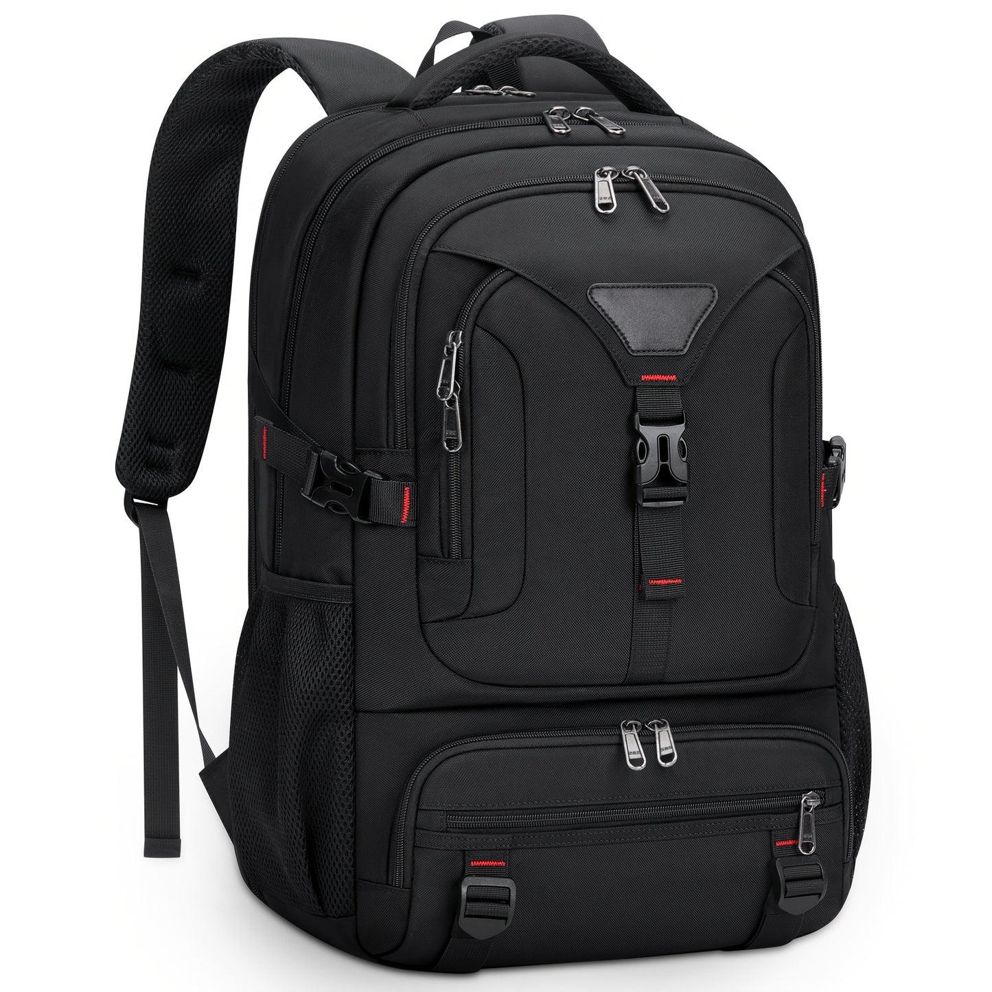 NUBILY 17.3-Inch Men'S Laptop Backpack, 50L Travel Pack, Large Work Backpack for School, College, Business - Non-Food Contact, Black Oxford Fabric with Mesh Windows, Zipper Closure, TSA-Compliant, College Backpack | Sleek Bac