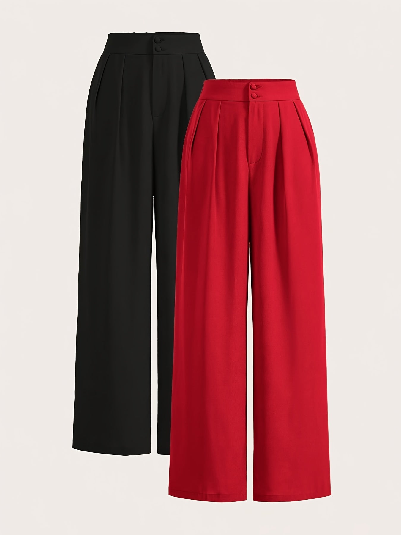 Two-piece Set of High-waisted Wide-leg Pants