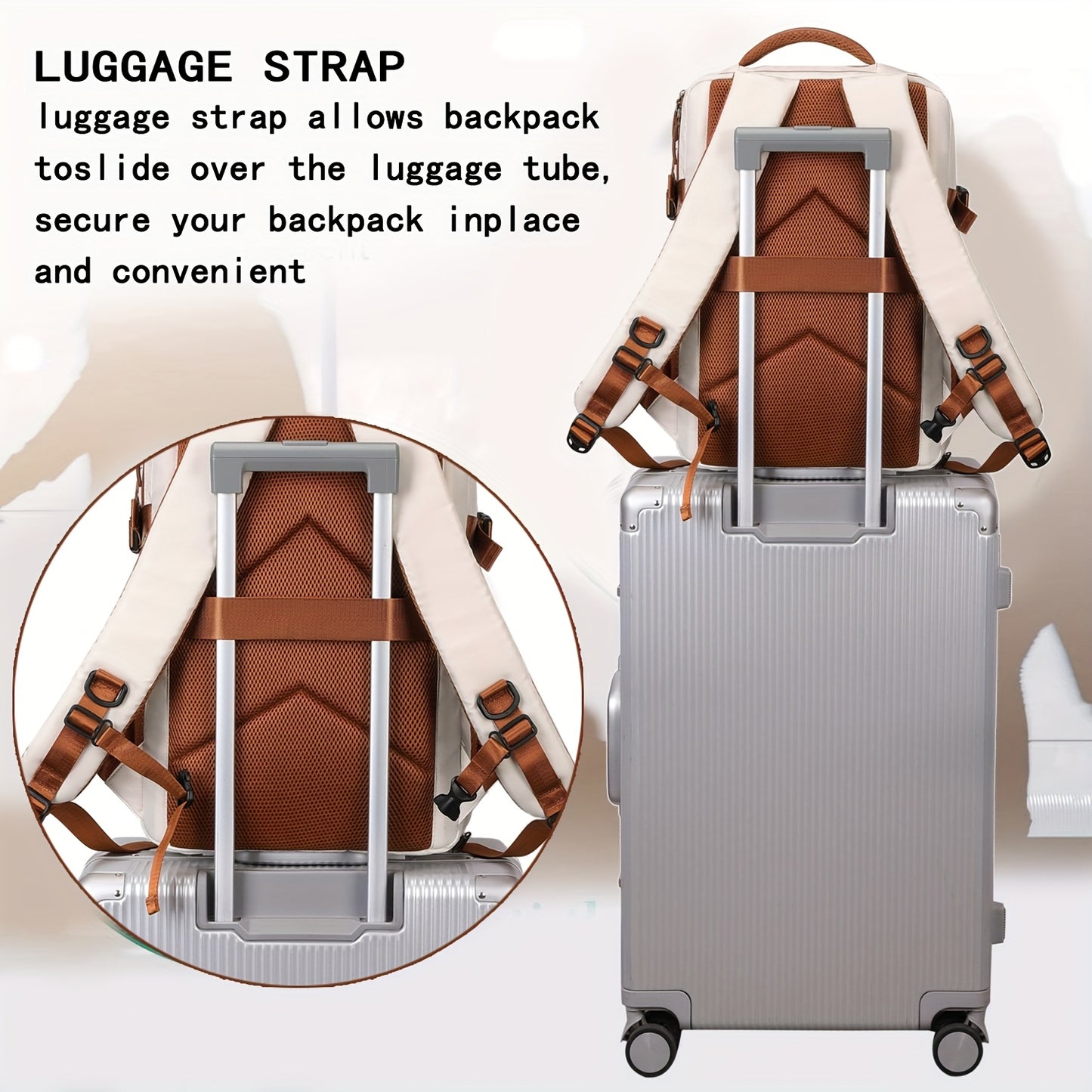 Travel Backpack, Laptop Backpack for Men and Women, University Backpack, Airline Approved Business Work Bag with Shoe Compartment, Suitable for 15.6-inch Laptop