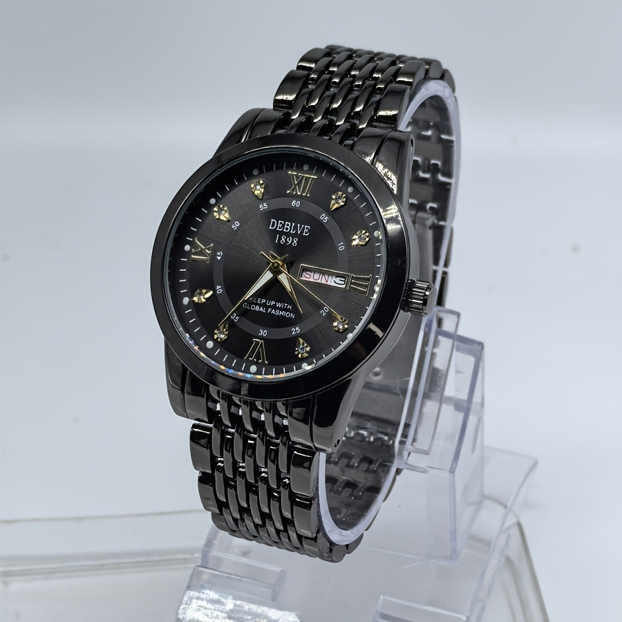 An Ideal Choice For A Birthday Gift, Holiday Gift, Or Gift For A Brand Luxury Night Light Sports Leisure Travel Business Electronic Movement Automatic Commercial Watch, With A New Stainless Steel Strap Men's Quartz Watch Date