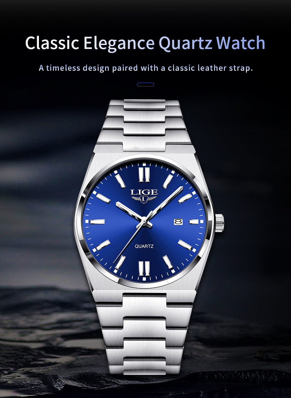 LIGE Stylish Vintage Design Women'S Quartz Timepiece Classic Date Quartz Watch for Men with Luminous Features