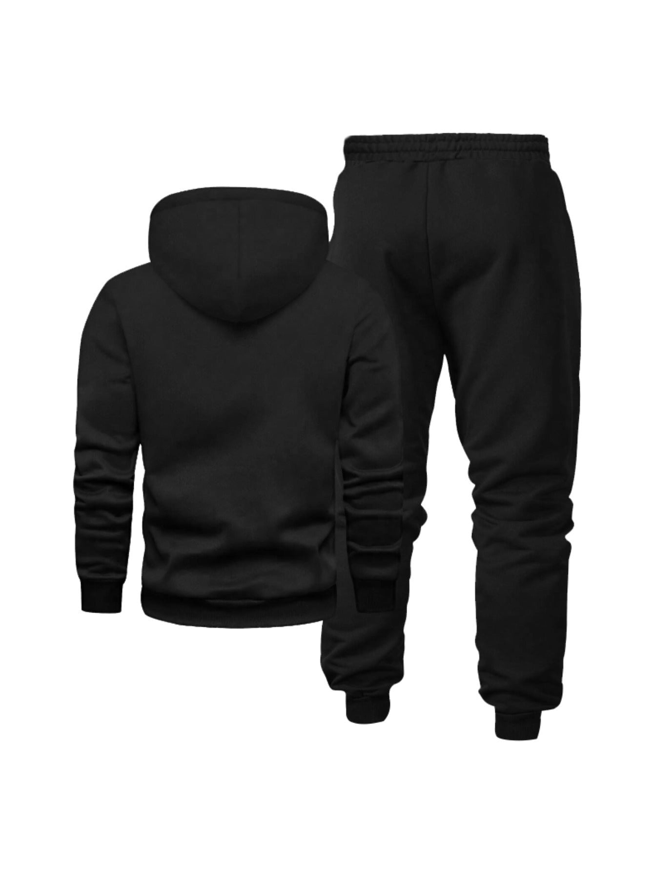 Men'S Los Angeles Print Hoodie And Sweatpants Set - Casual American Streetwear Style, Cozy Fall/Winter Activewear with Geometric Pattern, Slight Stretch Fabric, Hooded Top & Joggers, Casual Wear|Geometric Pattern Hoodiee Jogg