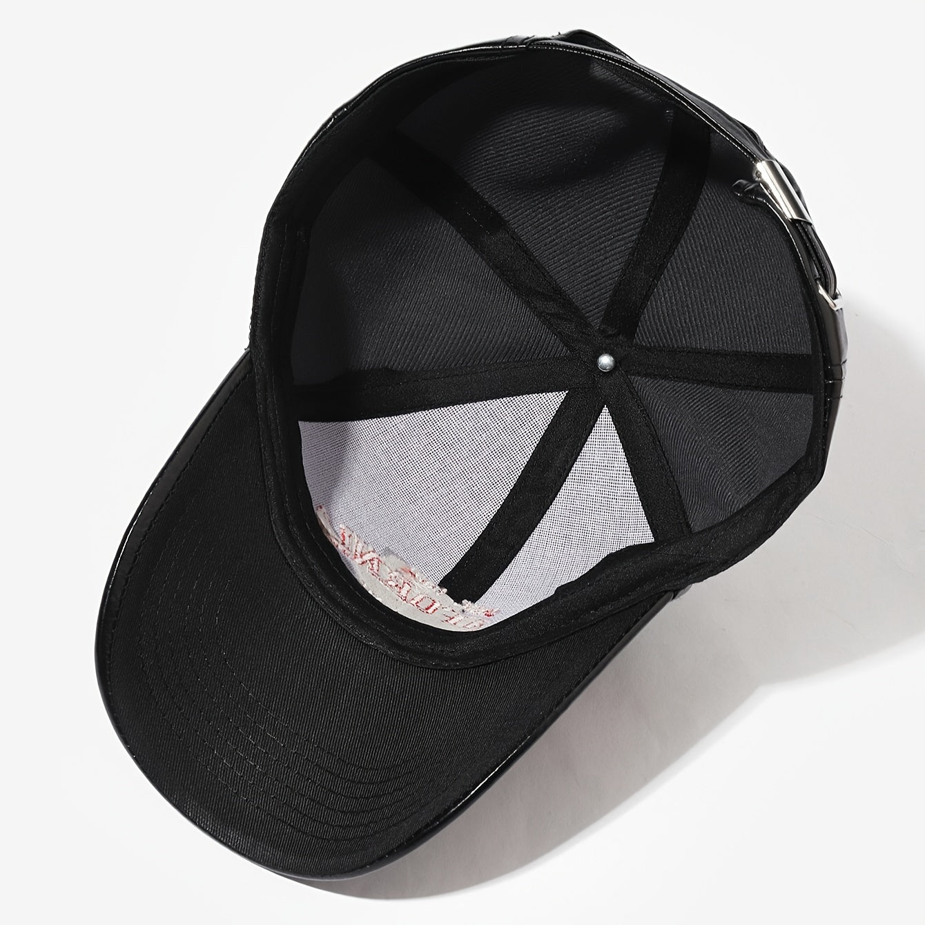 California Golden State PU Leather Baseball Cap - Unisex, Adjustable, Button Closure, Sun Protection, Holiday-Themed, Handcrafted with Embroidery and Woven Design