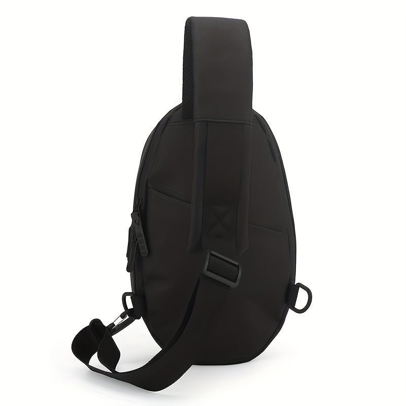 JUMAHE Men's USB Charging Crossbody Bag with Dual Power Ports, Hexagonal Geometric Design Street Style Shoulder Bag - Premium Durable Fabric, Adjustable Strap & Zipper Closure for Daily Commute (Black/Grey), Bags for Travel,