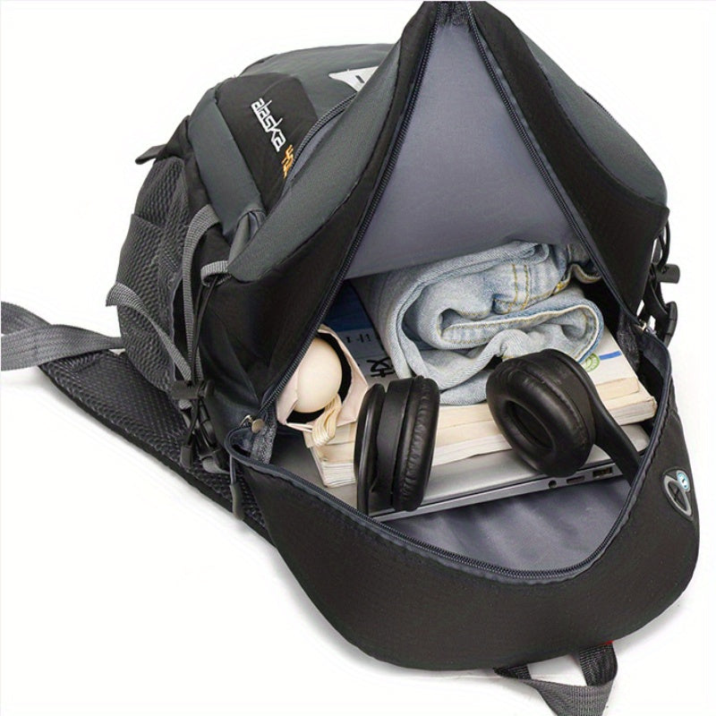 35L Large Capacity Hiking Backpack - Durable Polyester, Adjustable Shoulder Straps, Multiple Compartments for Camping, Travel & Outdoor Adventures - Ideal Gift for Hikers, Backpacking Gear
