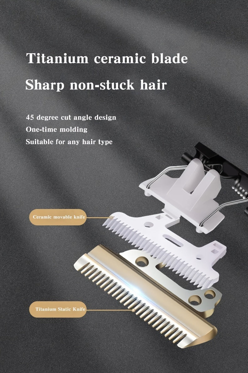 HIENA Multi-Purpose Electric Hair Clipper Kit - Sleek Metallic Finish, USB Rechargeable with 320mAh Lithium Battery, Includes 4 Combs & Cleaning Brush, Ideal for Body, Leg & Private Grooming, Personal Grooming Kit|Professiona