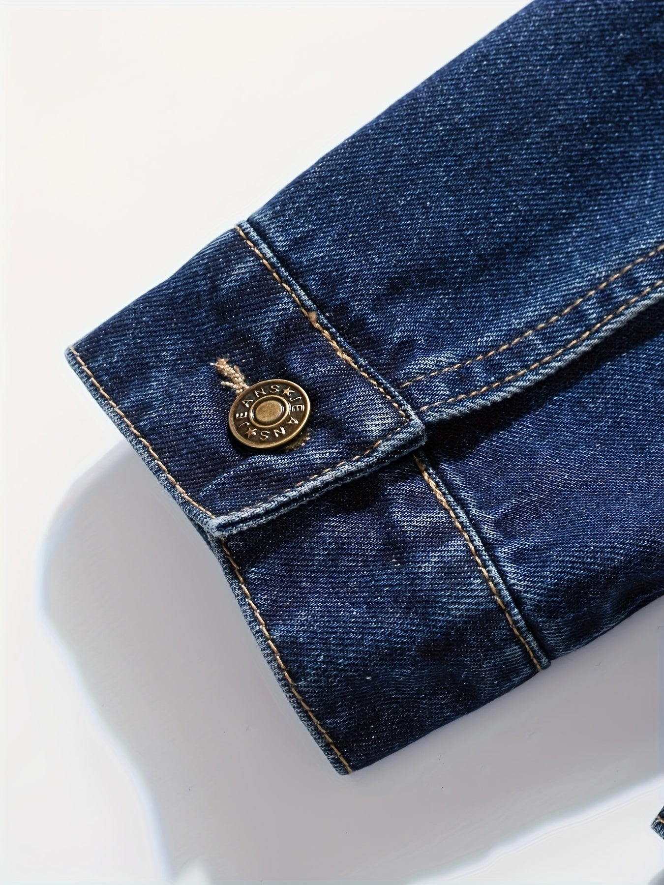 Men's Slim-Fit Denim Jacket - Casual Cotton Blend, Long Sleeve with Pockets, Machine Washable