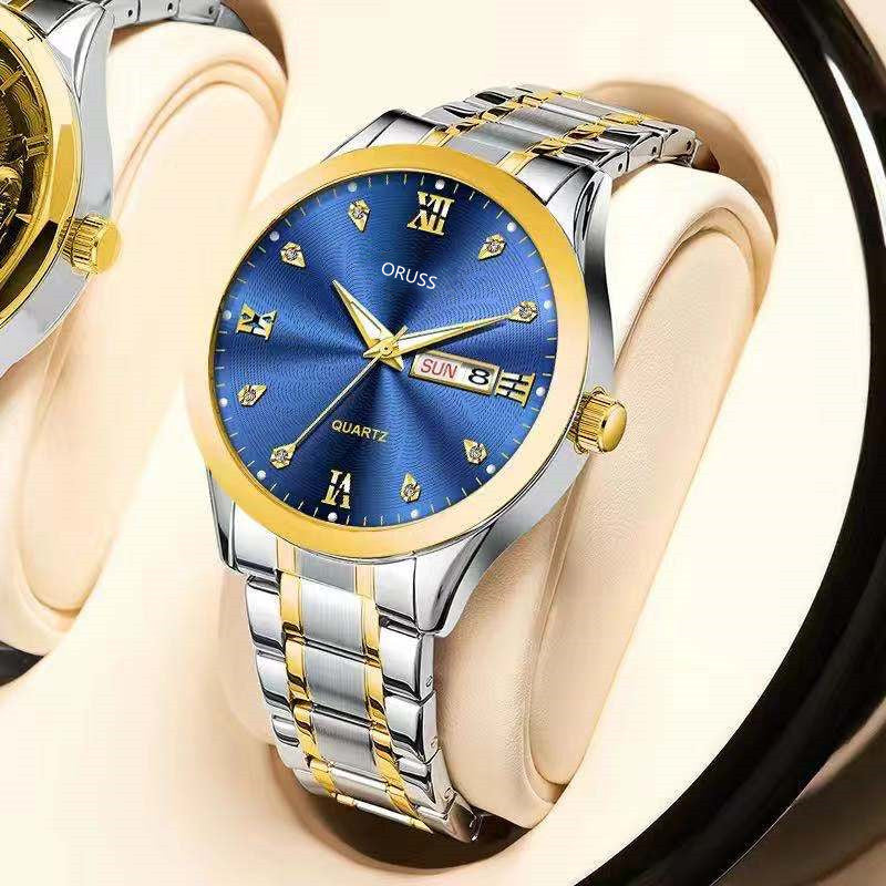 1pc Men's Round Luminous Quartz Watch, Wristwatch