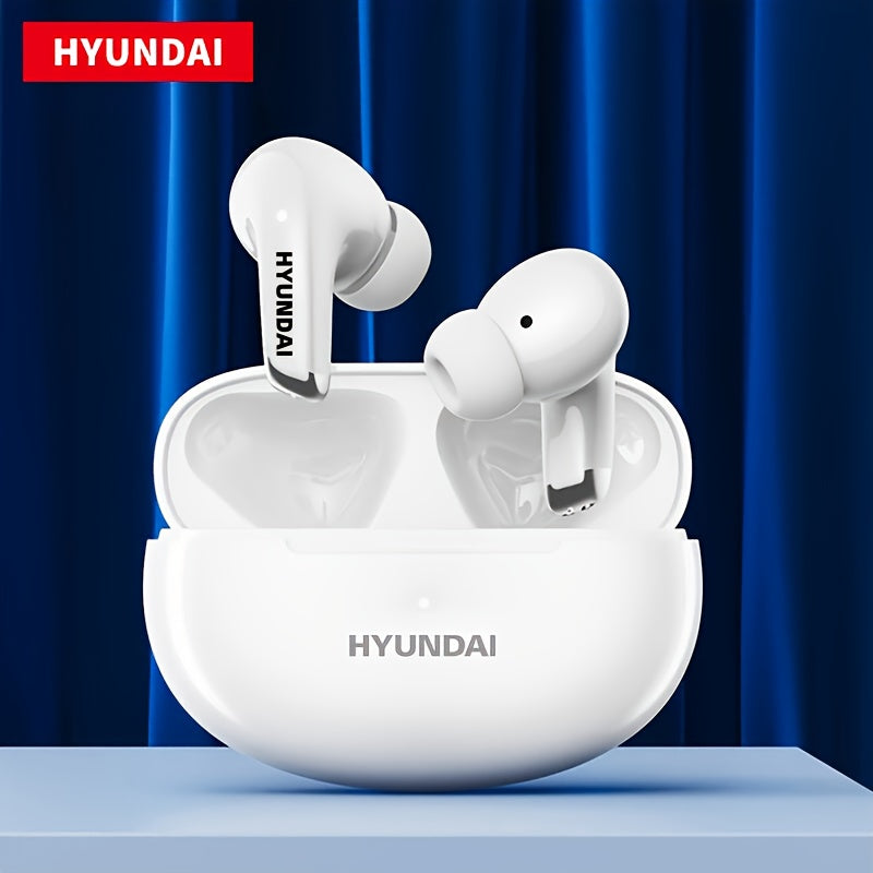 HYUNDAI 2024 Earbuds - High-Resolution Sound Quality, Dual AAC & SBC Decoding, New 5.3 Chip for Enhanced Connectivity, Intelligent Noise Cancellation, Smart Control, Comfortable Fit, Long Battery Life, Auto-Pairing, and Clear