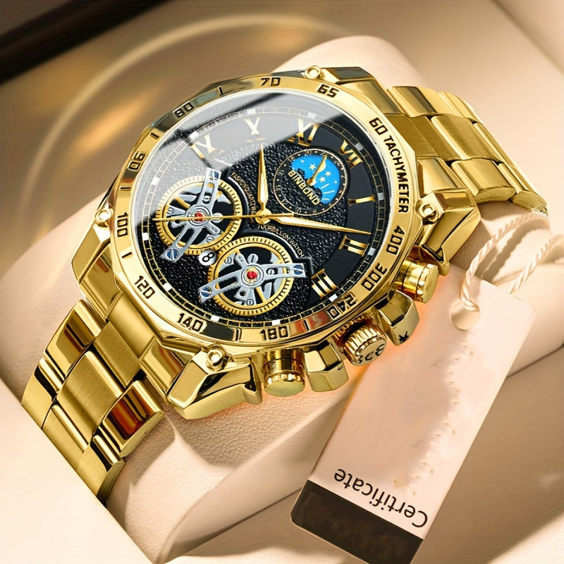 Double Tourbillon Watch Men's Hollow Mechanical Watch Multifunctional Fashion Luminous Wristwatch