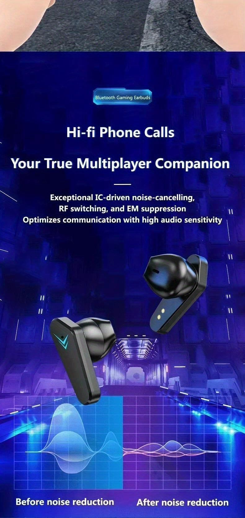 ՆՈՐ X15 Bluetooth անլար խաղային ականջակալներ 65 մվ ցածր լատենտությամբ Fone խաղային ականջակալներ միկրոֆոնով, ձեռքերի ազատ օգտագործման համար