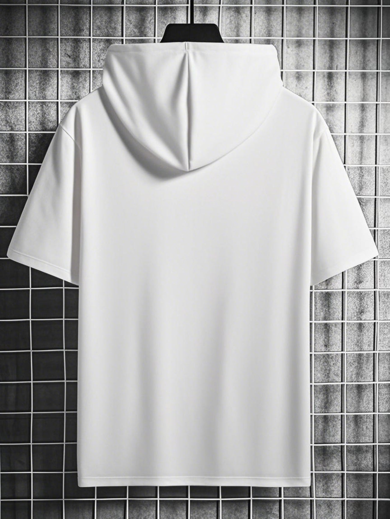 1pc Twisted Cool Men's Hooded Short Sleeve T-Shirt - Solid Black Casual Streetwear, Regular Fit, Hand Wash Only, Summer Essential for Everyday Comfort