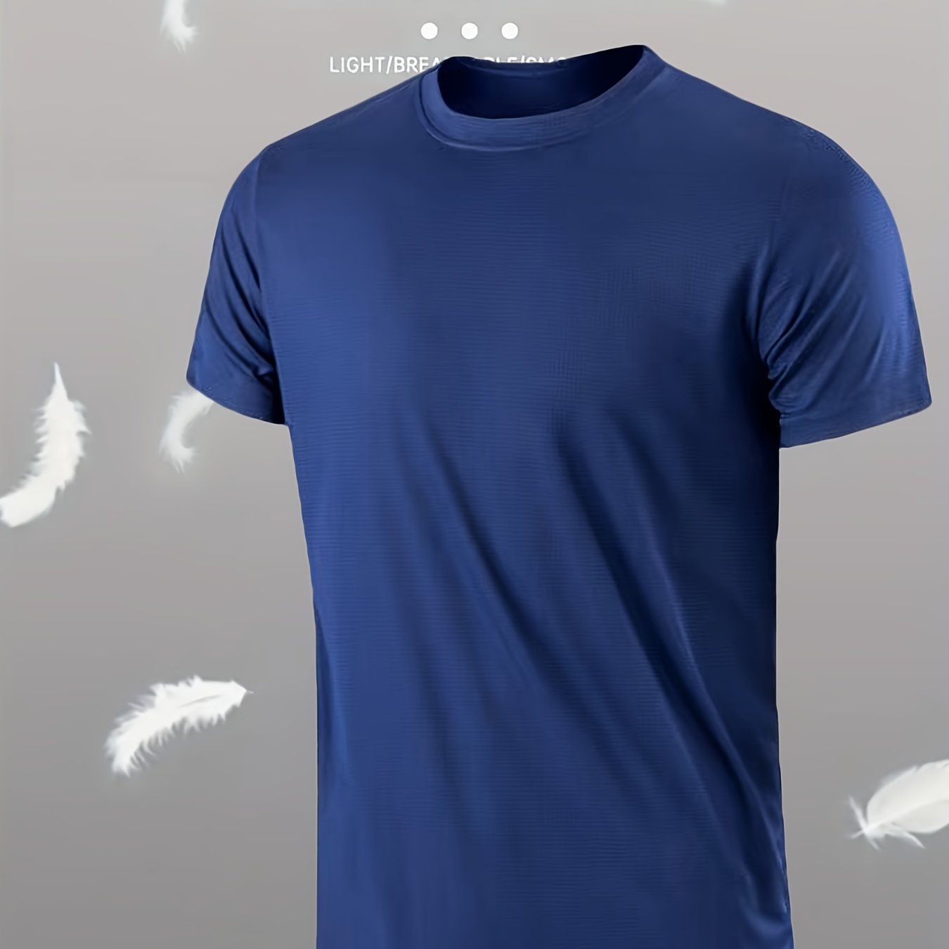 Men's Lightweight Sports T-Shirt - 100% Polyester, Moisture-Wicking, Breathable, Smooth Fabric, Round Neck, Short Sleeve, for Sports, Training, Casual, Party, Beach, Night Out - Unisex-Adult