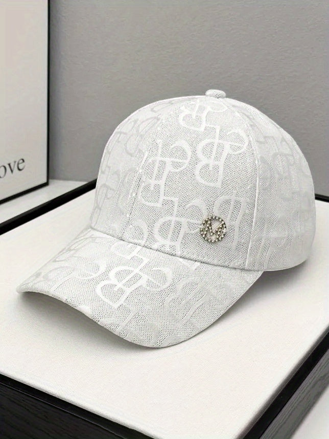 Women'S Adjustable Baseball Cap - Lightweight, Embroidered Jacquard Design, Sun Hat for Spring & Summer, Casual Fashion Trend, Daily Use, Holiday Theme, Adjustable Size