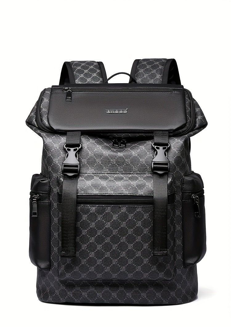 Men'S Stylish Black Backpack with Shark Graphic - Lightweight, Large Capacity, Multi-Functional Shoulder Bag for Travel, Commuting, School - Durable PVC Material, Sports & Fitness Design, Backpack for Travel