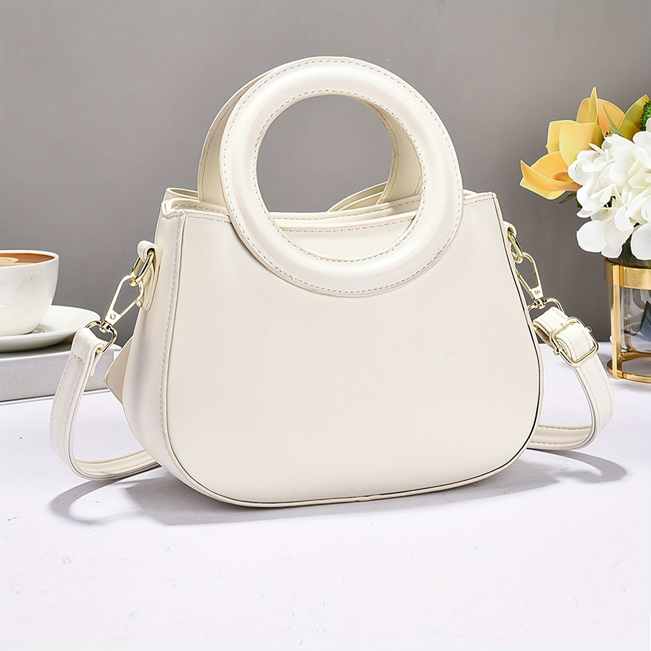 FIDM Women'S Chic Beige Crossbody Bag with Bow Detail - Versatile Synthetic Faux Leather Shoulder Purse with Zipper Closure, Elegant Design for Casual or Formal Occasions, Casual Shoulder Bag | Elegant Women'S Accessory | Syn
