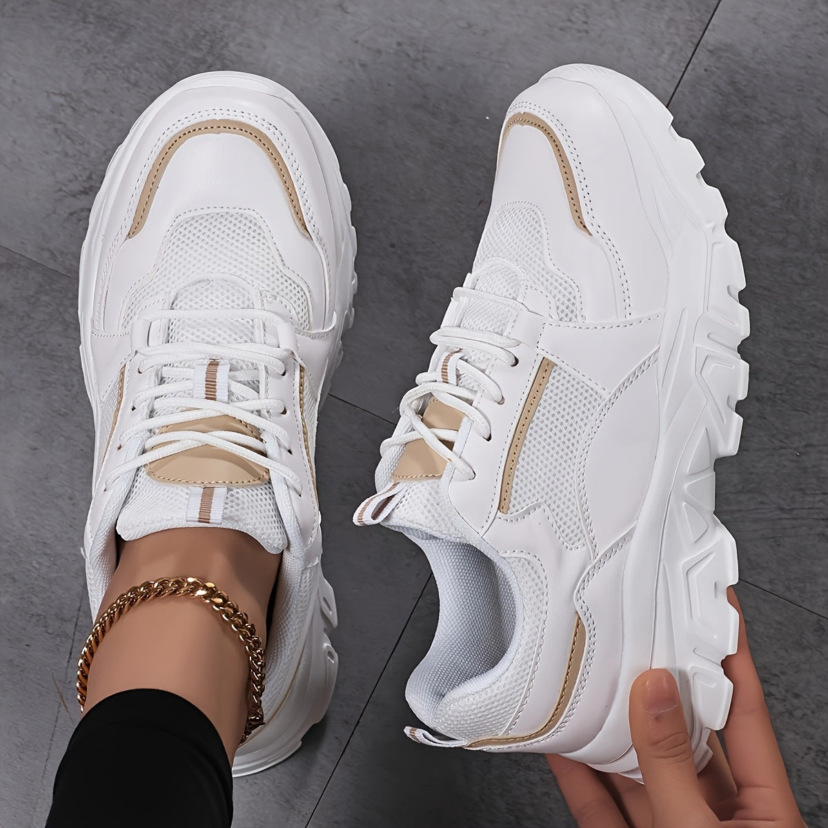 Lumirest Women'S Sports Shoes, Lightweight And Stylish, Casual And Fashionable Women'S Shoes, Lace-Up And Comfortable Outdoor Walking Shoes, Women'S Running Shoes, Non-Slip And Wear-Resistant Thick Soles