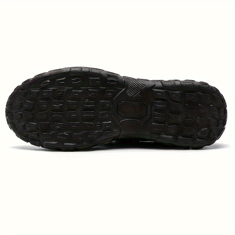 Men's Trendy Chunky Sneakers - Breathable Mesh & PU Upper, Durable PVC Sole, Lace-Up Casual Sneakers in Gray, Black & Orange, All-Season Comfort for Casual Attire