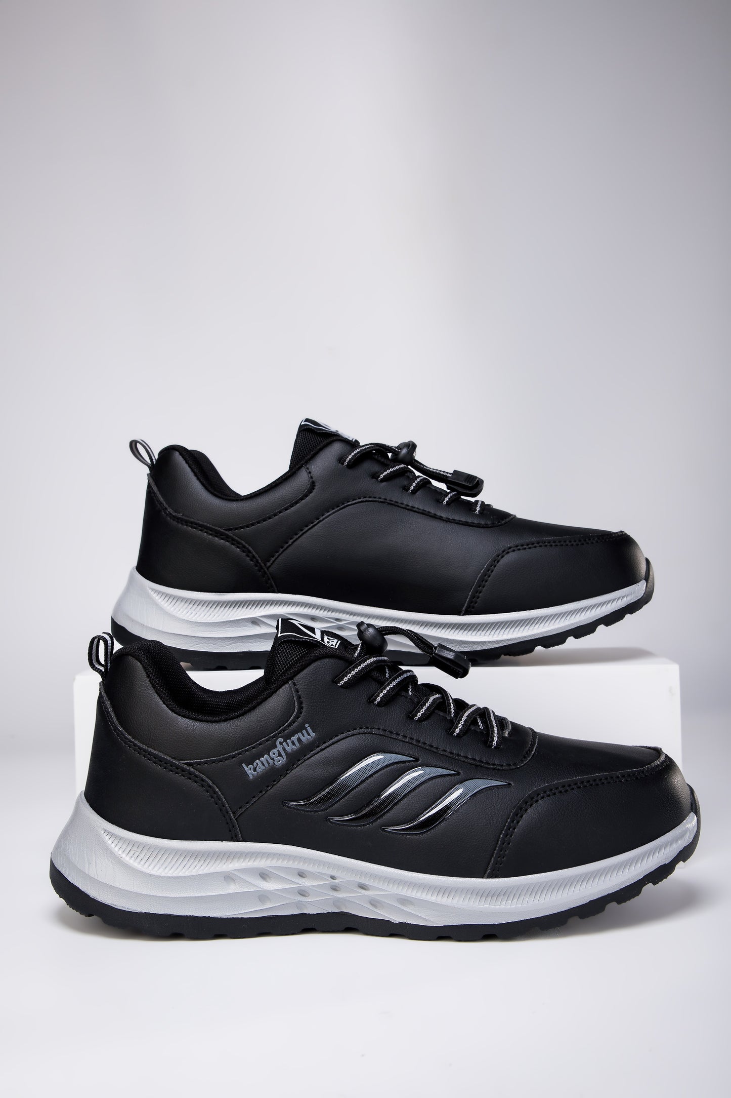 Women's Drawstring Sports Shoes, Waterproof Anti-slip Low Top Running Sneakers, Outdoor Gym Jogging Trainers