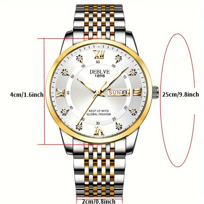 An Ideal Choice For A Birthday Gift, Holiday Gift, Or Gift For A Brand Luxury Night Light Sports Leisure Travel Business Electronic Movement Automatic Commercial Watch, With A New Stainless Steel Strap Men's Quartz Watch Date