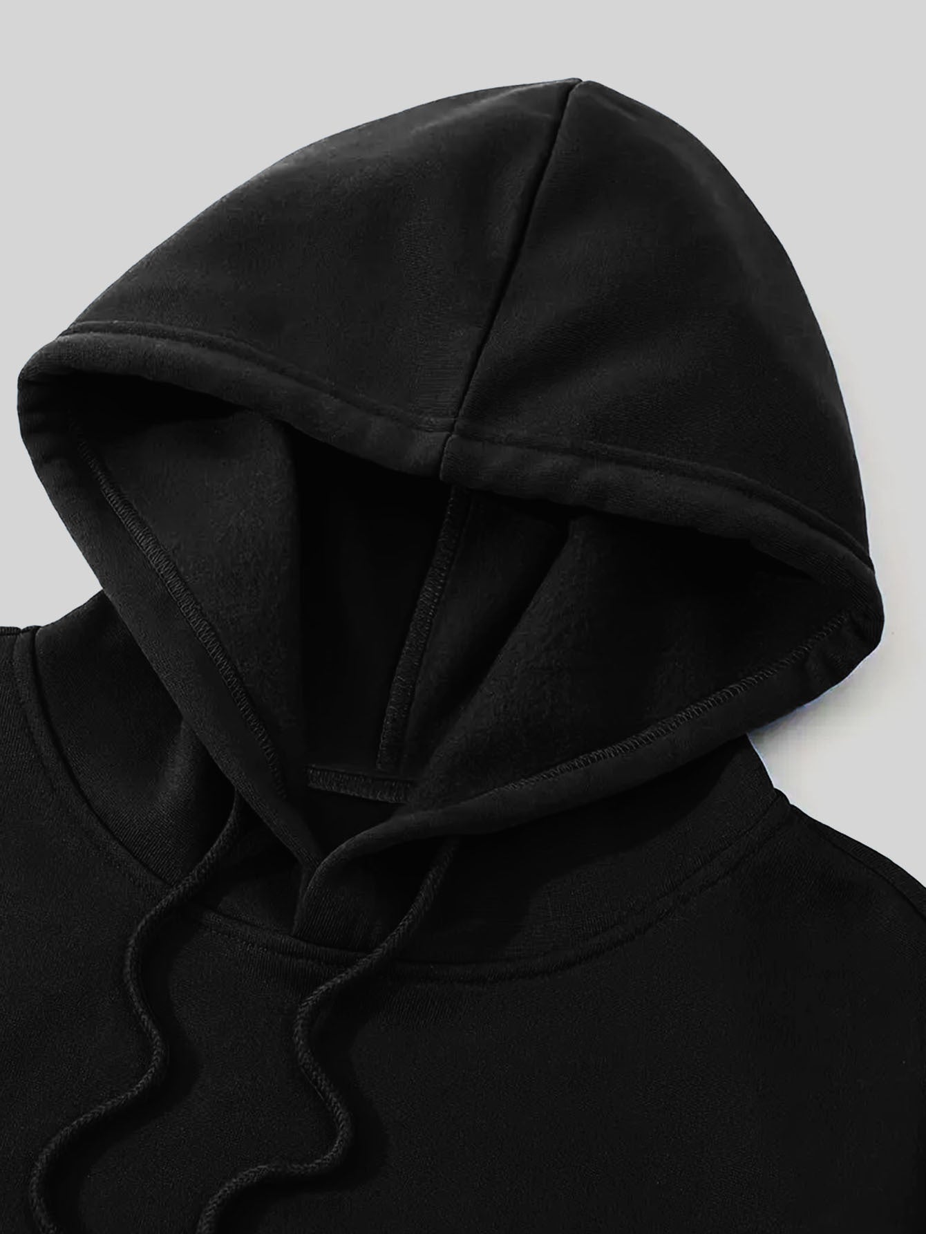 New Autumn and Winter Men's Fleece-Lined Hooded Sweatshirt Set with Print, Long-Sleeve Hoodie and Drawstring Pants for Couples